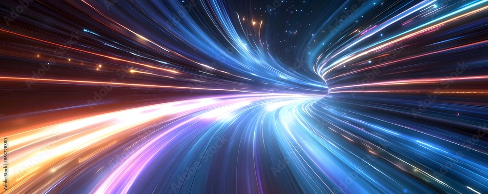 Abstract Tunnel of Light and Stars Abstract Tunnel of Light and Stars