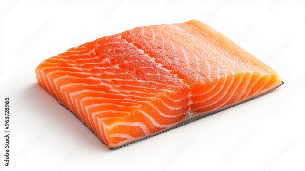 a fillet of salmon with a rich orange-pink color and a sprinkle of dill against an isolated white background a fillet of salmon with a rich orange-pink color and a sprinkle of dill against an isolated white background