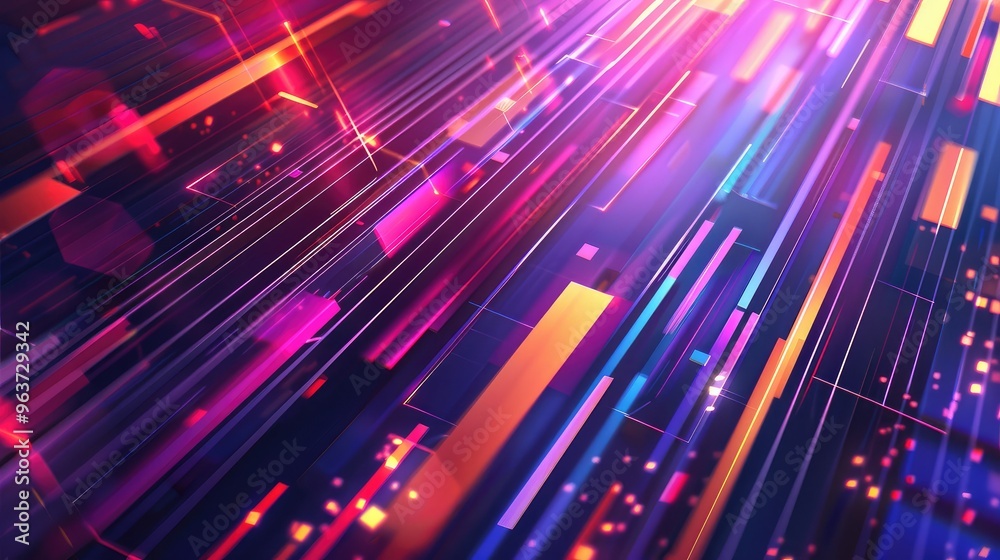 Futuristic Abstract Digital Lines and Neon Colors Futuristic Abstract Digital Lines and Neon Colors
