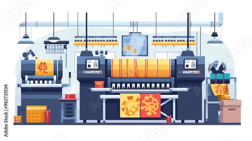 Advanced Industrial Printing Machines in Modern Plant