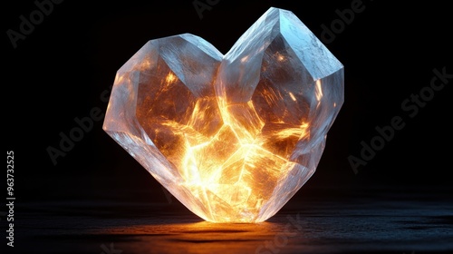 burning crystal heart
