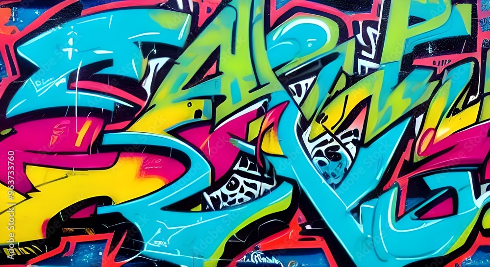 Vibrant Abstract Graffiti Art with Bold Shapes and Bright Colors | 287 Vibrant Abstract Graffiti Art with Bold Shapes and Bright Colors | 287