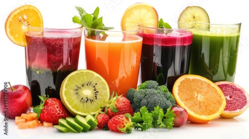 Vibrant Assorted Fruit and Vegetable Juices