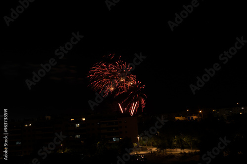 Fireworks in the town of Valdemoro for its local festival, Nuestra Señora del Rosario.