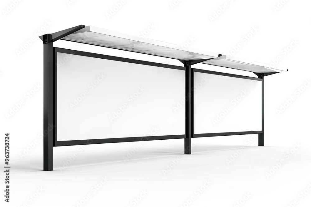 Eid Street Billboards Perspective Side In White Background Eid Street Billboards Perspective Side In White Background