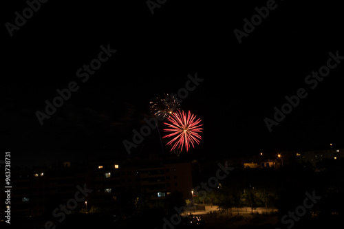 Fireworks in the town of Valdemoro for its local festival, Nuestra Señora del Rosario.