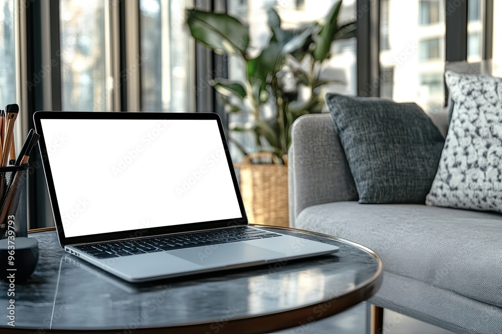 Workspace with laptop and smartphone mockup Workspace with laptop and smartphone mockup