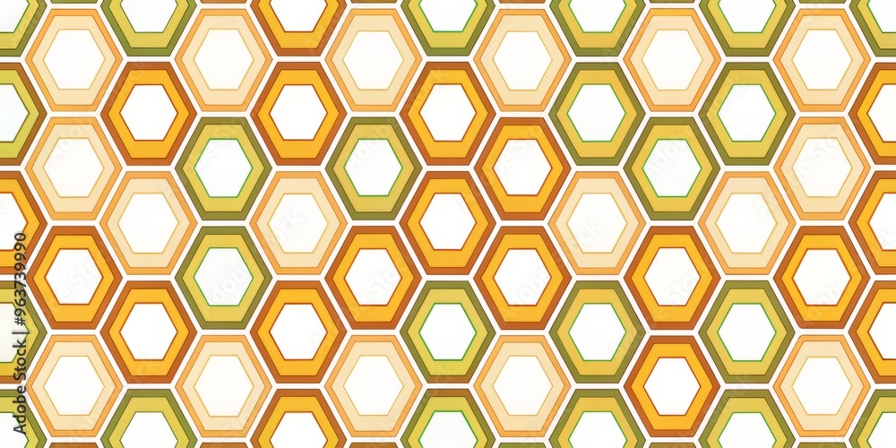 A seamless repeating pattern of interconnected hexagons in a honeycomb arrangement on a clean white background A seamless repeating pattern of interconnected hexagons in a honeycomb arrangement on a clean white background