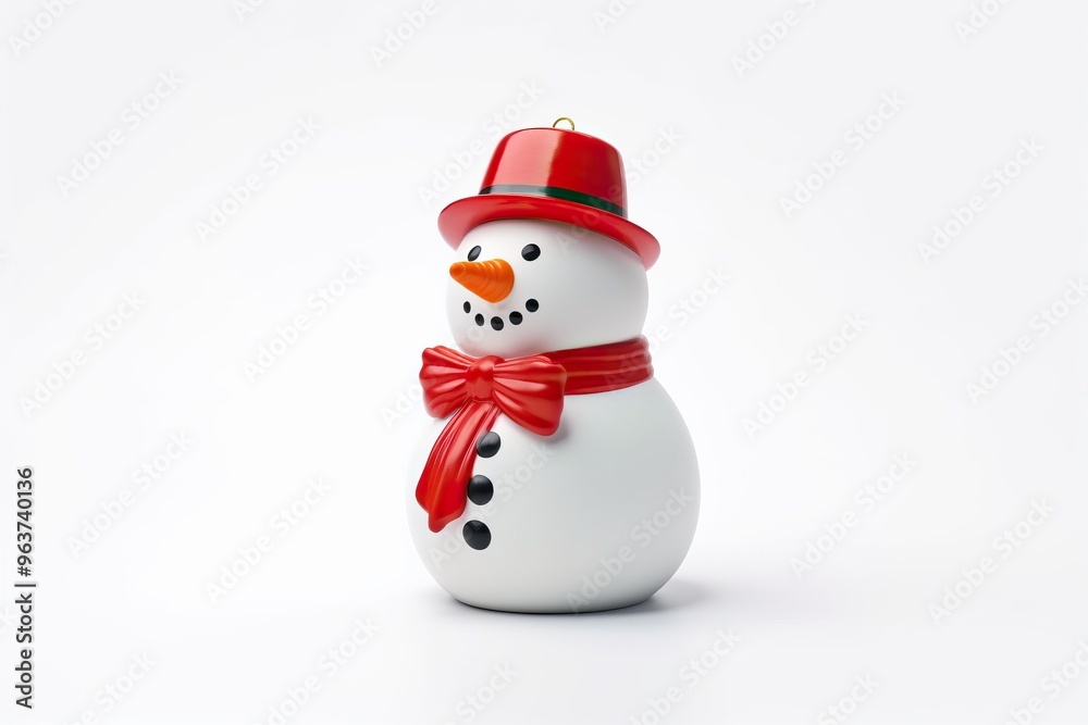 Cute snowman isolated on white background. Holiday toy Cute snowman isolated on white background. Holiday toy