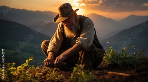 The farmer's routine: a glimpse into the life of a countryside worker, showcasing the hard work and commitment required to maintain a thriving farm.