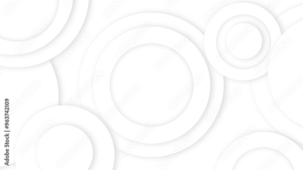 Premium 3D abstract stacked white circle background for brochure, banner, or landing Premium 3D abstract stacked white circle background for brochure, banner, or landing