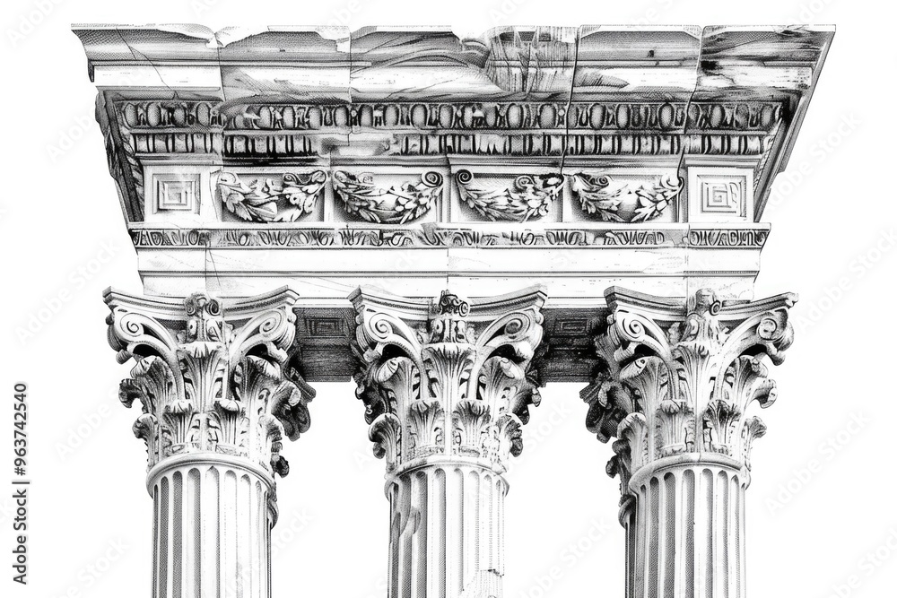 Obraz premium A classic architectural element, a column in monochrome tones