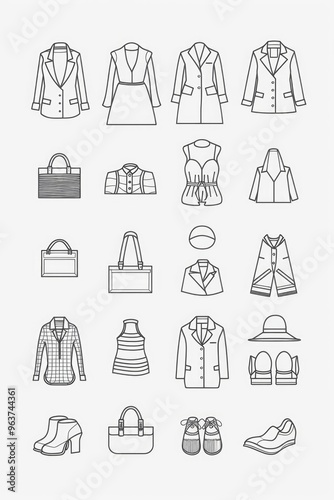 Image shows various types of clothing and accessories