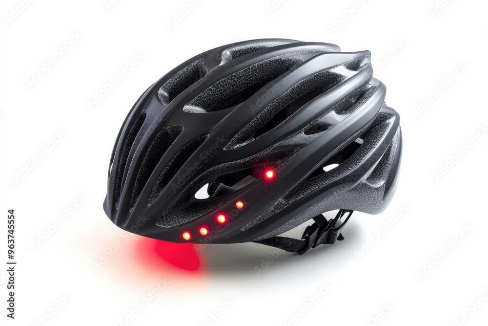 Black Bicycle Helmet with Red LED Lights Black Bicycle Helmet with Red LED Lights