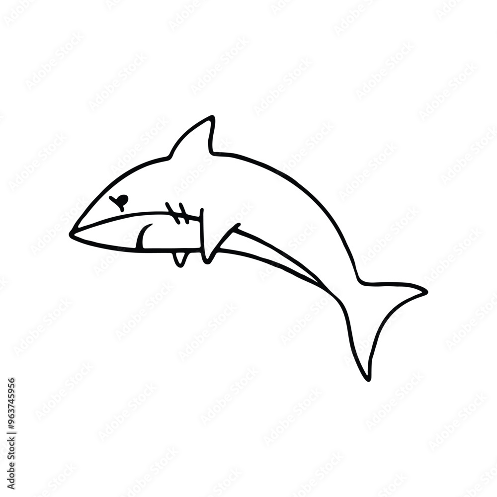 playful hand drawn of a shark playful hand drawn of a shark