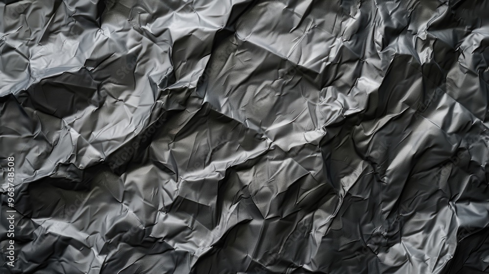 A close-up view of a crumpled piece of paper with wrinkles and creases