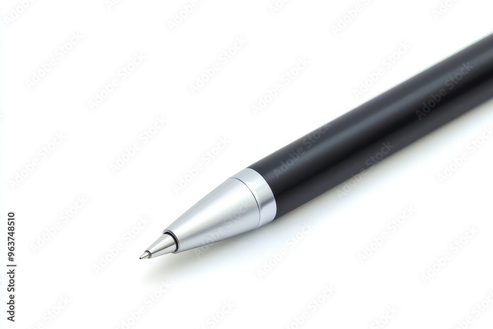 Close-up of a Black Pen with a Silver Tip Close-up of a Black Pen with a Silver Tip