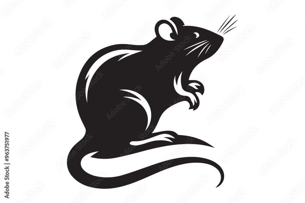 Realistic Rat silhouette vector Illustration EPS Realistic Rat silhouette vector Illustration EPS