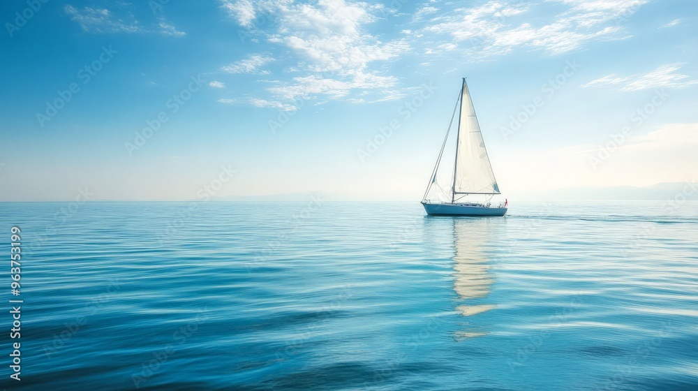 Fototapeta premium Sailing on a Calm Sea.