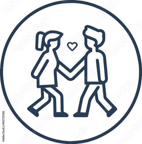 Same-sex couple icon, illustration symbolizing love and diversity