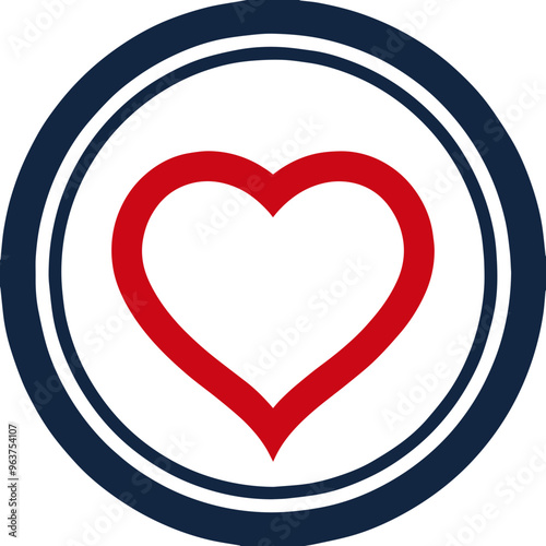 Red heart icon image with simple design