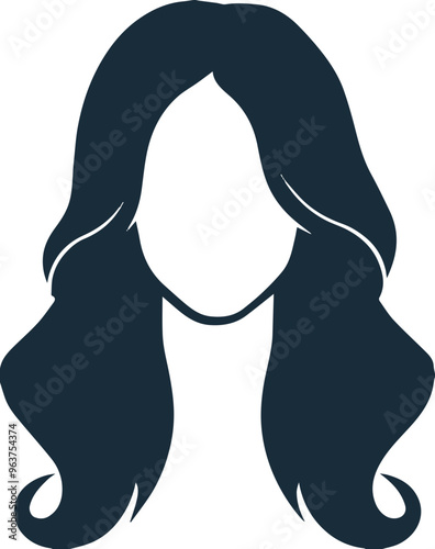 Women hairstyle icon: hair and beauty style symbol