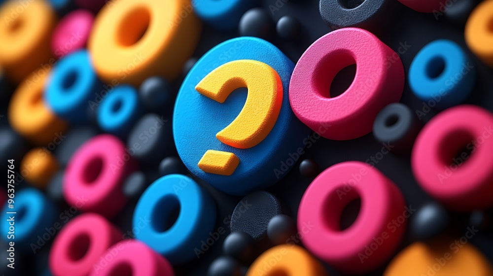 Fototapeta premium A flat background featuring simple percentage signs in different colors, used to create a vibrant Black Friday sale theme 