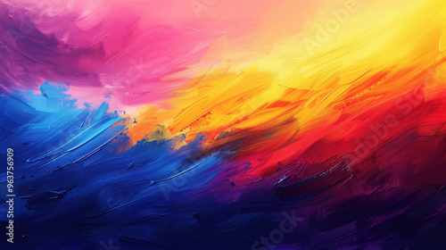 Vibrant Abstract Brushstroke Painting