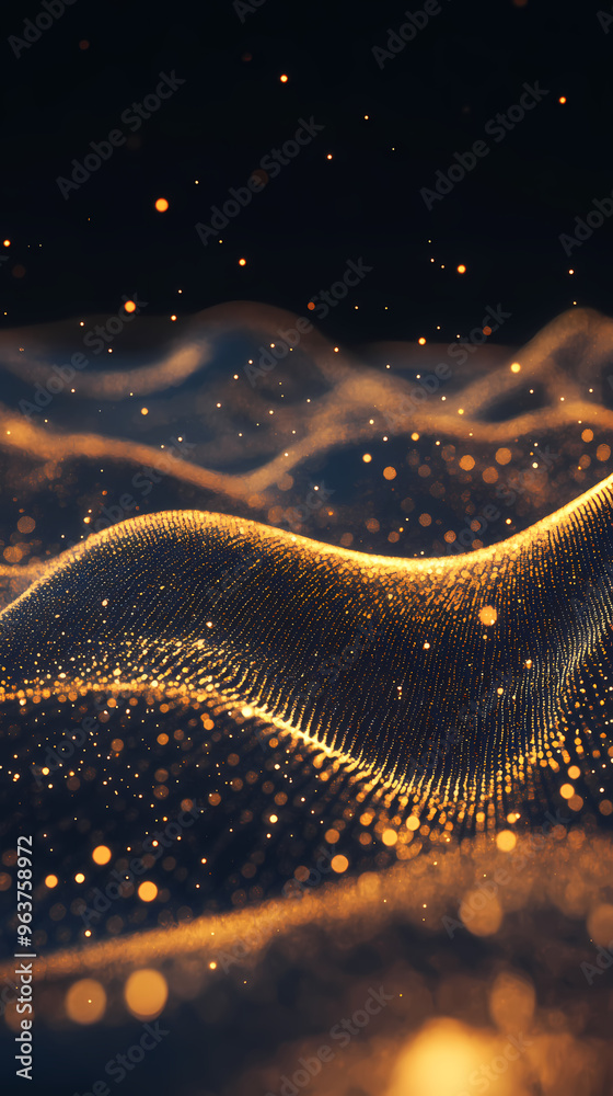 Golden rhythm in shining waves