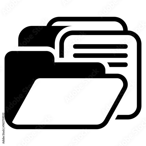 Documents black glyph style icon