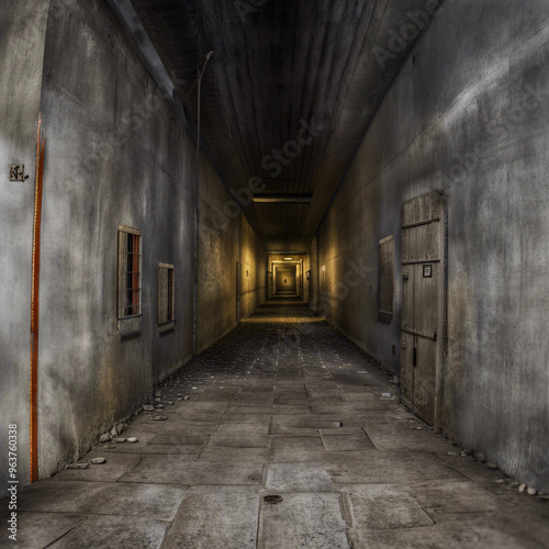 scary prison illustration background