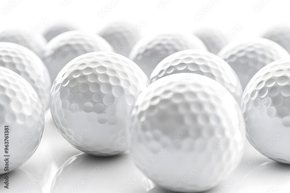 Isolated white golf ball on a white background, perfect for a golf-related project or design Isolated white golf ball on a white background, perfect for a golf-related project or design