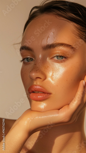 Portrait of Beautiful Wome, Skincare Model