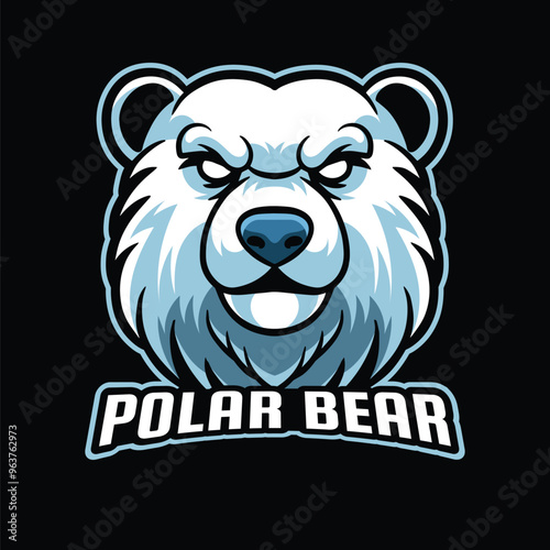 Cartoon Polar Bear Mascot Logo Illustration