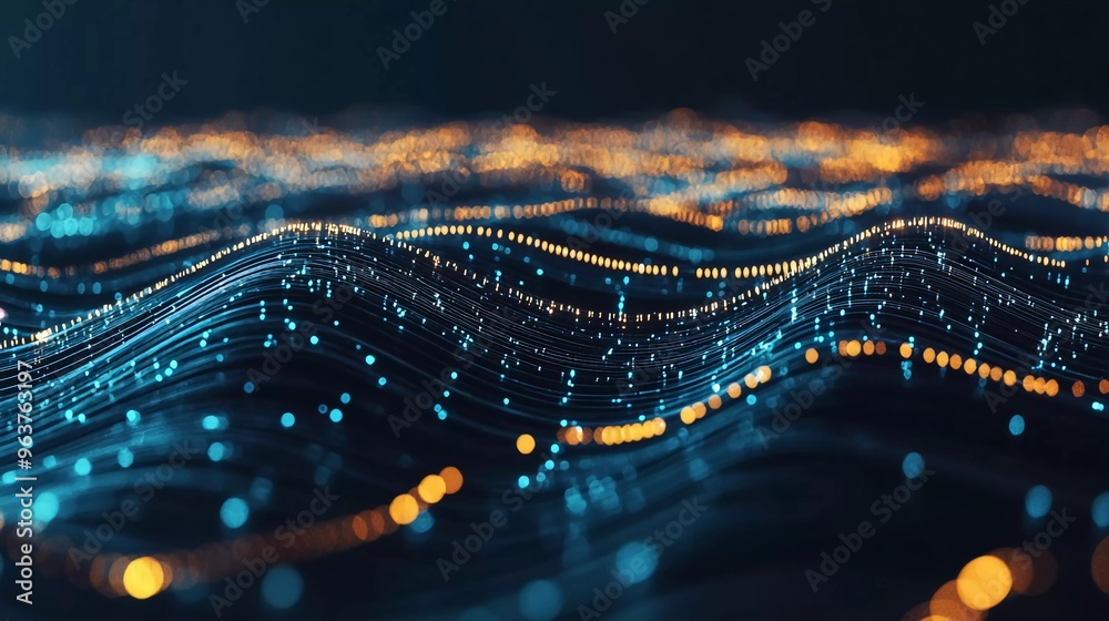 Data technology background. Abstract background. Connecting dots and lines on dark background. Nice 3D rendering
