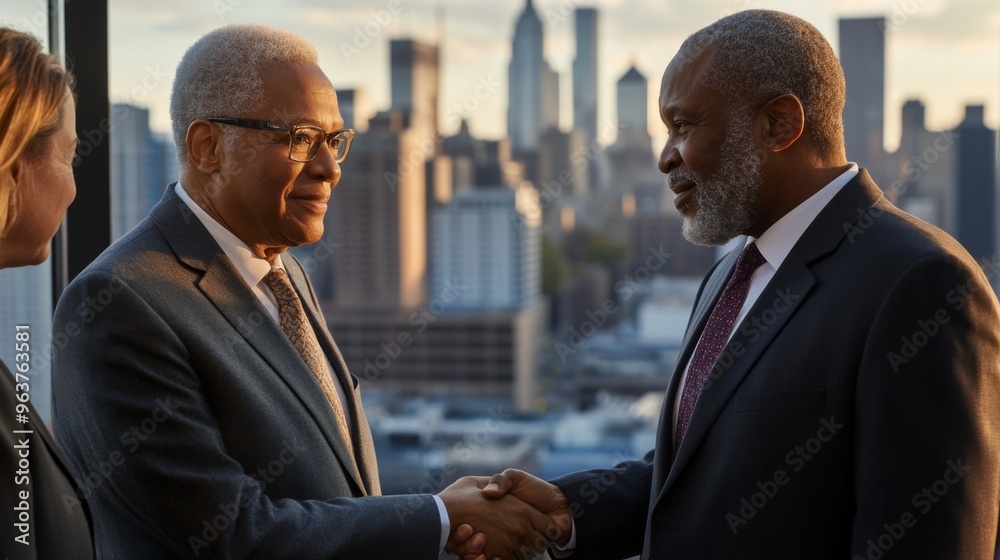 Entrepreneur and investor shaking hands Entrepreneur and investor shaking hands