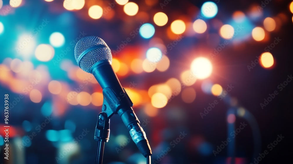 Obraz premium microphone on stage