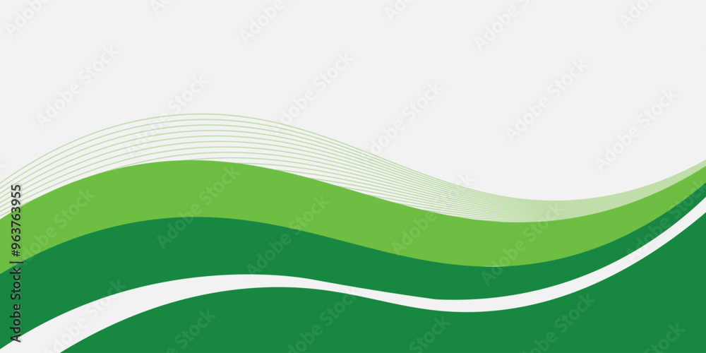 Abstract White and Green wave wide background banner Abstract White and Green wave wide background banner