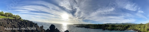Hawaiian Black Beach Panorama