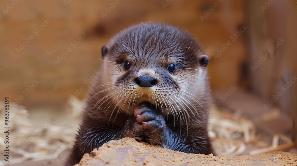 Adorable Baby Otter: A Cute and Playful Baby Otter in a Heartwarming Pose. This charming image features a young otter with soft fur and a sweet expression, capturing its playful and endearing nature. Adorable Baby Otter: A Cute and Playful Baby Otter in a Heartwarming Pose. This charming image features a young otter with soft fur and a sweet expression, capturing its playful and endearing nature.