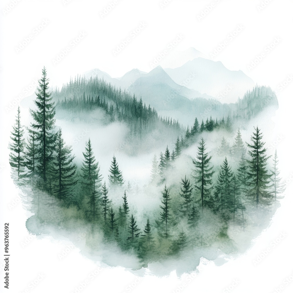 Fototapeta premium Misty Mountain Forest