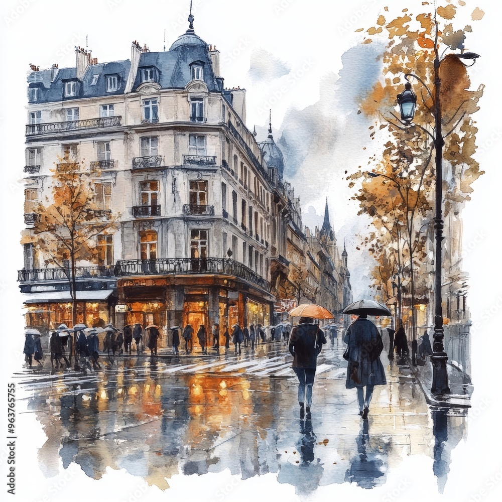 Obraz premium Parisian Rainy Day