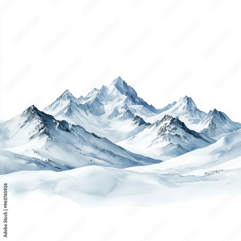 Naklejka premium Snowy Mountain Range