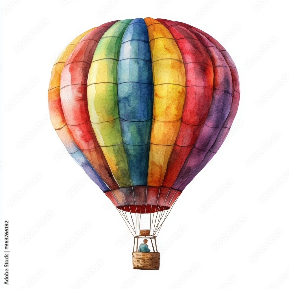 Fototapeta premium Watercolor Hot Air Balloon