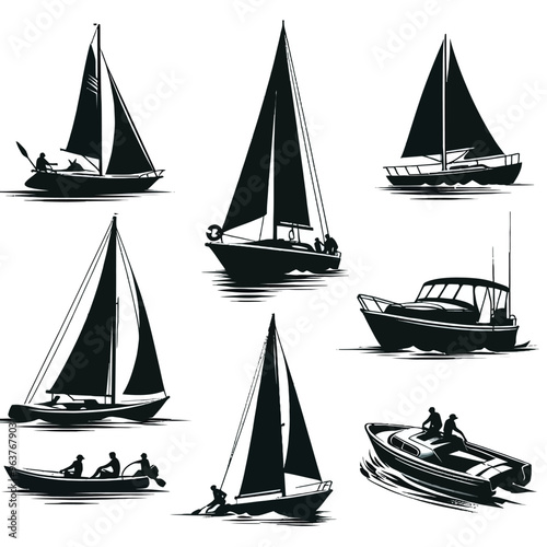 Dinghy Silhouettes set 