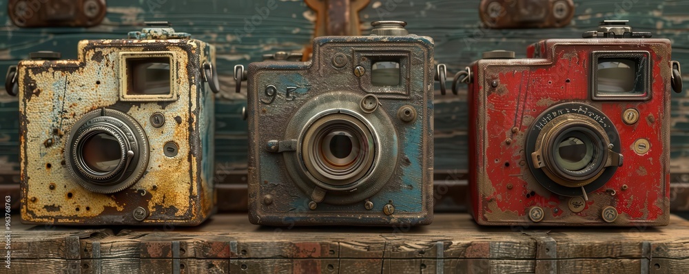 Fototapeta premium Vintage cars with classic designs, vintage style, automotive nostalgia