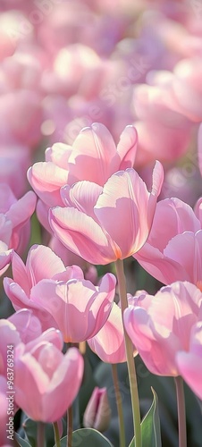 Pink tulips in bloom