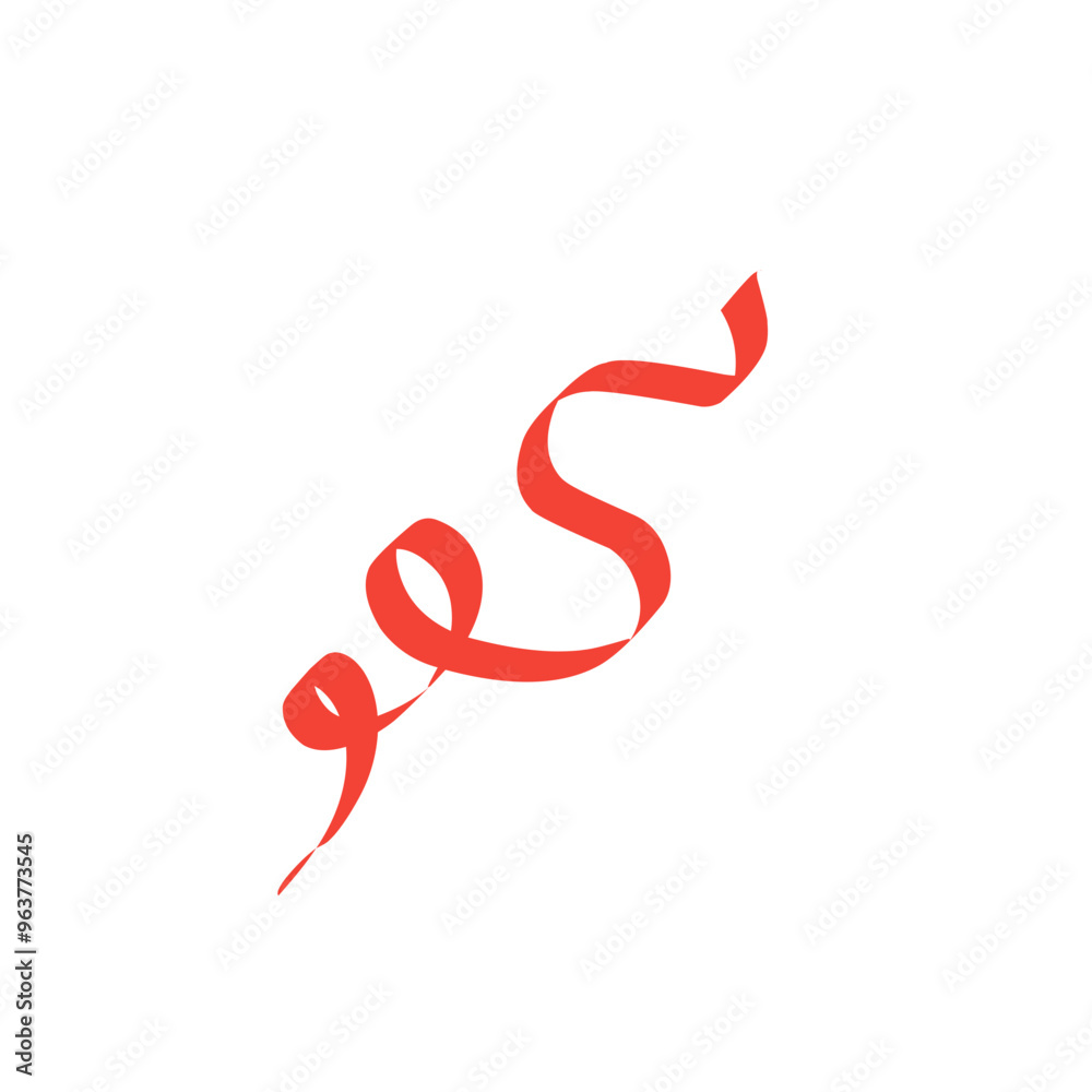 Obraz premium red confetti ribbon line