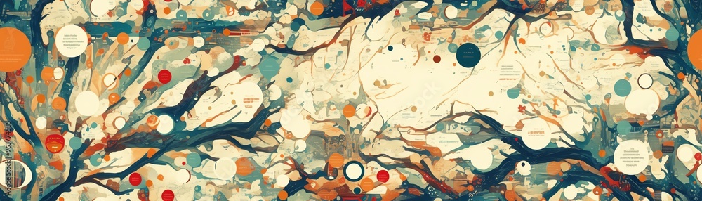 Abstract depiction of an economic policy tree with branches representing different economic outcomes, concept of decision analysis Abstract depiction of an economic policy tree with branches representing different economic outcomes, concept of decision analysis