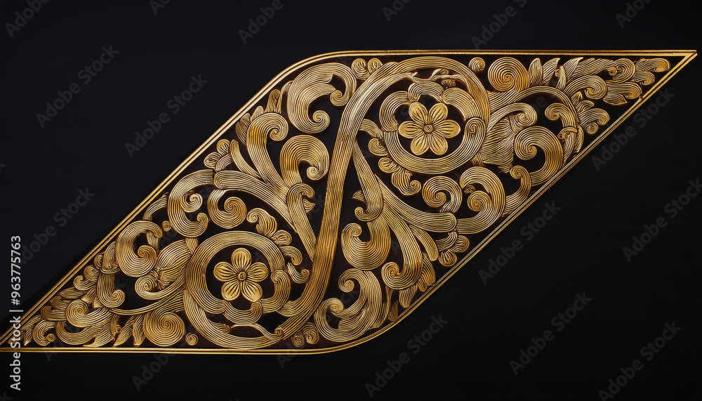Thai pattern, design pattern for weaving gold pattern fabric